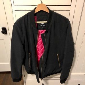 Black Plus Size Bomber Jacket